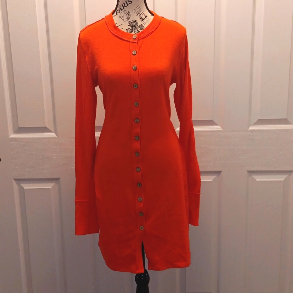 Free people jersey knit dress button down